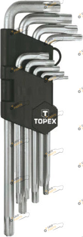 Г-образный ключ TORX Topex T10-T50 9 шт (35D961)