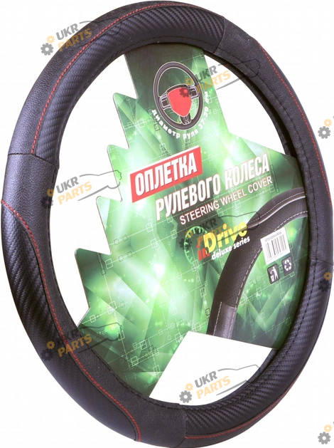 Чехол на руль inDrive M (37-39 см) черный (IDS-B009-M-BK)
