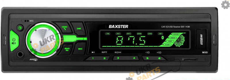 Бездисковая автомагнитола Baxster BSF-143 green (29890)