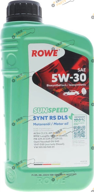 Моторное масло Rowe SunSpeed Synt RS DLS 5W-30 1 л (4920118-0010-99)