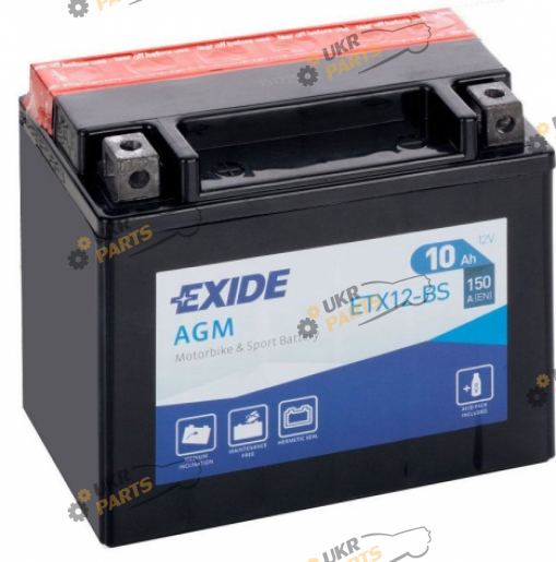 Мотоциклетный аккумулятор Exide 10 Ач (ETX12-BS)
