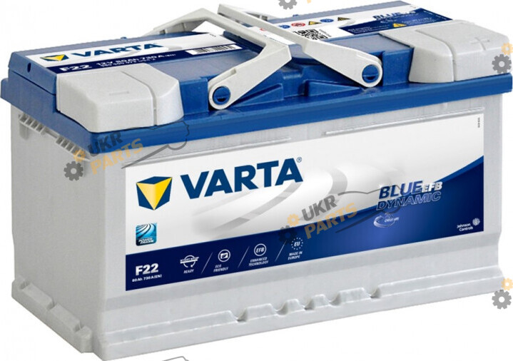 Автомобильный аккумулятор Varta Blue Dynamic EFB (Start-Stop) Ев (-/+) F22 80 Ач (580500073)