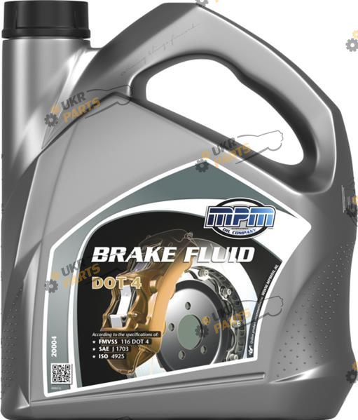 Тормозная жидкость MPM Oil DOT 4 BRAKE FLUID 4 л (20004)
