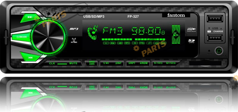 Бездисковая автомагнитола Fantom FP-327 Black/Green (FP-327 Black/Green)