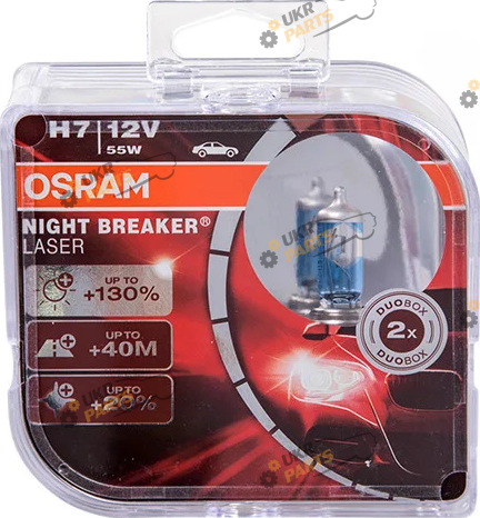 Галогеновая лампа Osram Night Breaker Laser +130% H7 2 шт (64210NBL-HCB BOX)