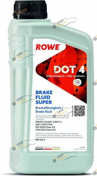 Тормозная жидкость Rowe DOT 4 BRAKE FLUID SUPER 1 л (25102-0010-99)