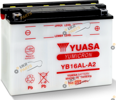Мотоциклетный аккумулятор Yuasa МОТО YuMicron Battery 16.8 Ач (YB16AL-A2)