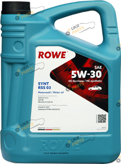 Моторное масло Rowe HIGHTEC SYNT RSS 03 5W-30 5 л (20372-0050-99)