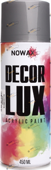 Аэрозольная краска NOWAX Decor Lux серебристо-серая 450 мл (NX48016)