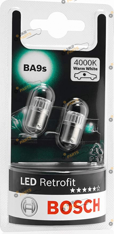 Лампочка Bosch 12V 1W T4W 4000K 2шт. (1987301514)