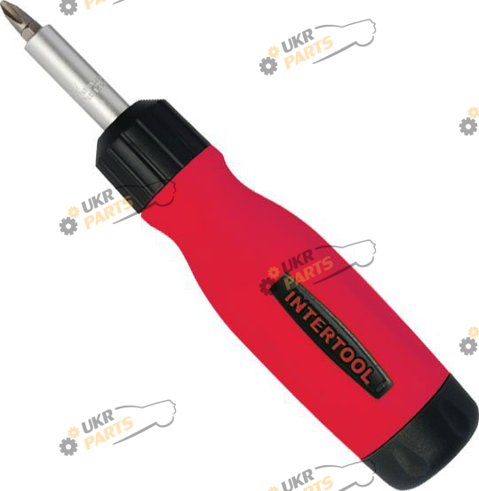 Отвертка реверсионная Intertool (12 насадок) 1 шт (VT-1003)