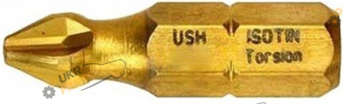 Набор бит USH Isotin PH3 x 25 мм, с титановым покрытием 10 шт (UUSG0022344)