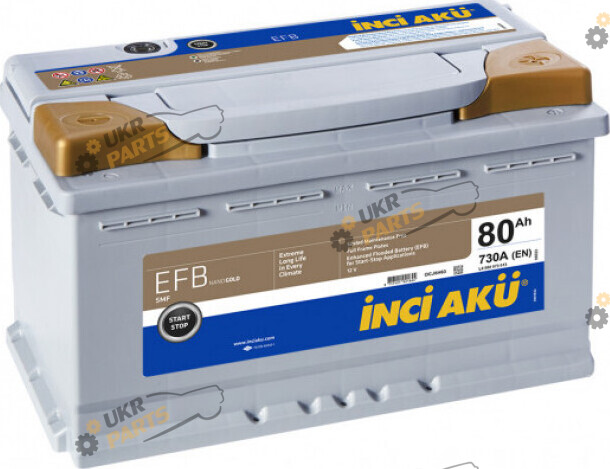 Автомобильный аккумулятор INCI AKU EFB Nanogold 730A 80 Ач (L4 080 073 013)