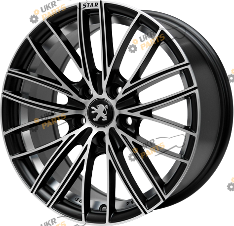 Литой диск Replica Peugeot RD-S4 Matt Black Polished Undercut R16