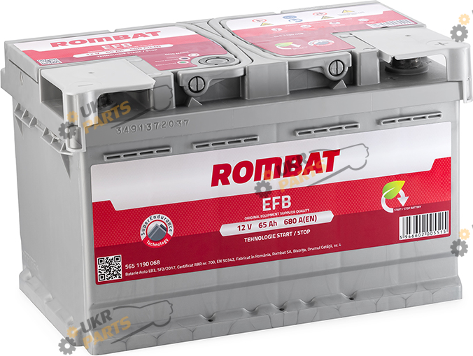 Автомобильный аккумулятор Rombat CHAMPION EFB Start&Stop 65 Ач (FB365)