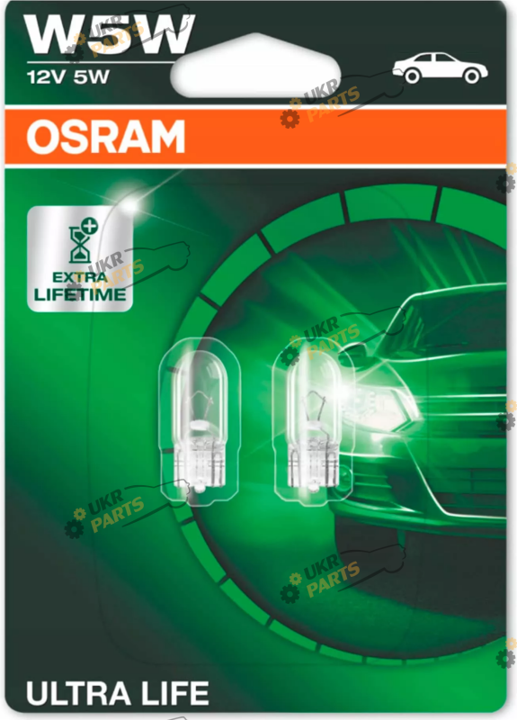 Лампочка габарита Osram Ultra Life W5W 2 шт (2825ULT-BLI2)