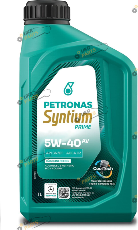 Моторное масло Petronas syntium 3000 av 5W-40 1 л (71242E18EU)