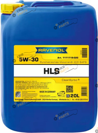 Моторное масло Ravenol HLS BIB 5W-30 20 л (1111119-020)