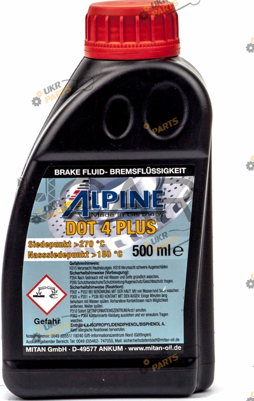 Тормозная жидкость Alpine DOT 4 Brake Fluid 0.5 л (1107-05)