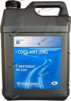 Концентрат антифриза General Motors GM COOLANT, ENG G12 красный 4 л (93742647)