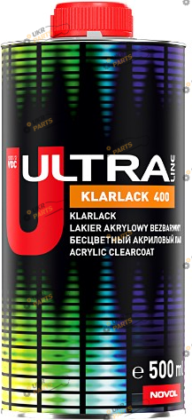 Лак Novol Ultra Line 400 2+1, с затвердителем 0.25 л прозрачный 500 мл (99233)