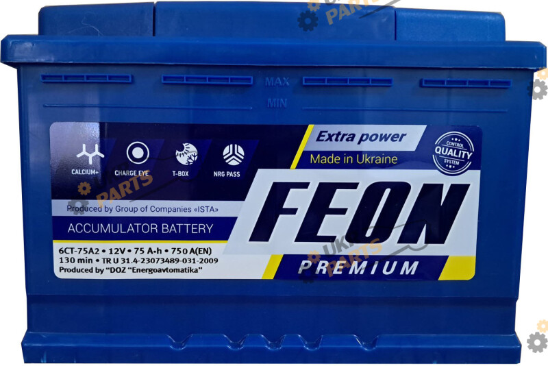 Автомобильный аккумулятор FEON 75 Ач (FP75L3R)