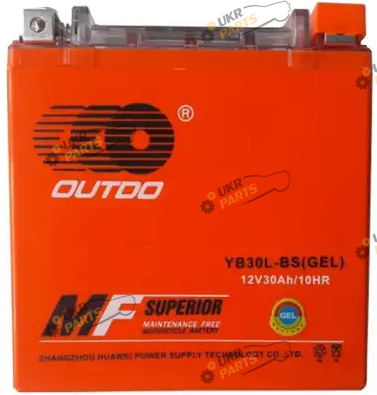 Мотоциклетный аккумулятор Outdo 30 Ач (YB 30L-BS GEL)