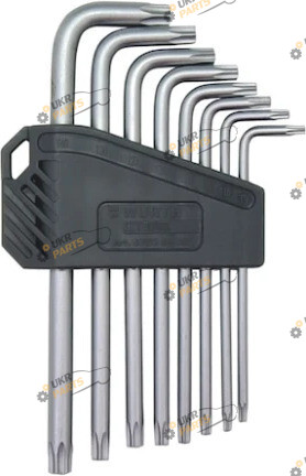 Набор шестигранников Wurth TORX з отвором, TX6-25, RED STRIPE 8 шт (575239122)