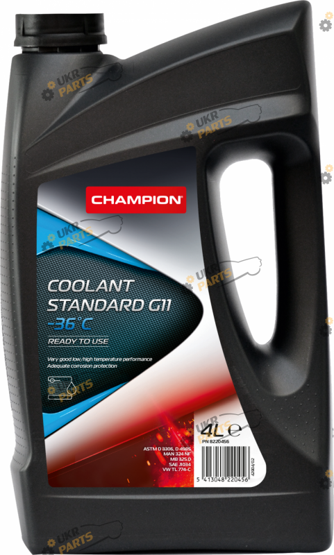 Концентрат антифриза Champion COOLANT STANDARD G11 -36°C G11 синий 4 л (8220456)