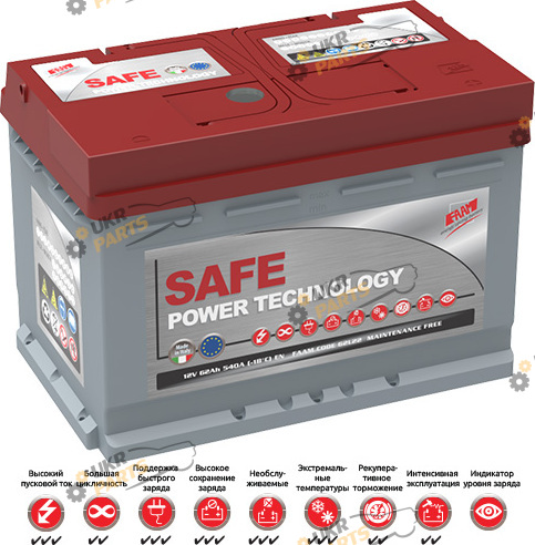 Автомобильный аккумулятор Faam Top Power Safe 680А 74 Ач (74L32)