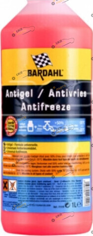 Концентрат антифриза Bardahl красный 1 л (REDANTIFRANTIGELROUGE)
