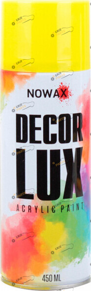 Аэрозольная краска NOWAX DECOR LUX флуоресцентная желтый 450 мл (NX48045)
