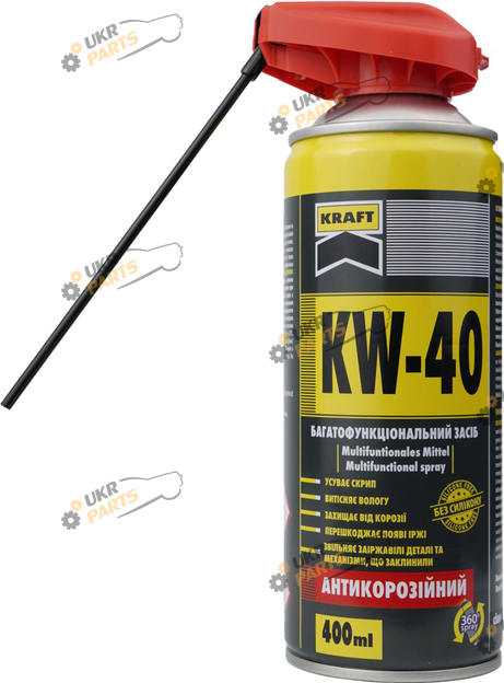 Универсальная смазка Kraft KW-40 с клапаном Smart Straw 0.4 л (KF017)