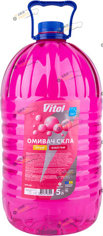 Жидкость омывателя готовая летняя Vitol Бабл Гам 5 л (VTS-53)