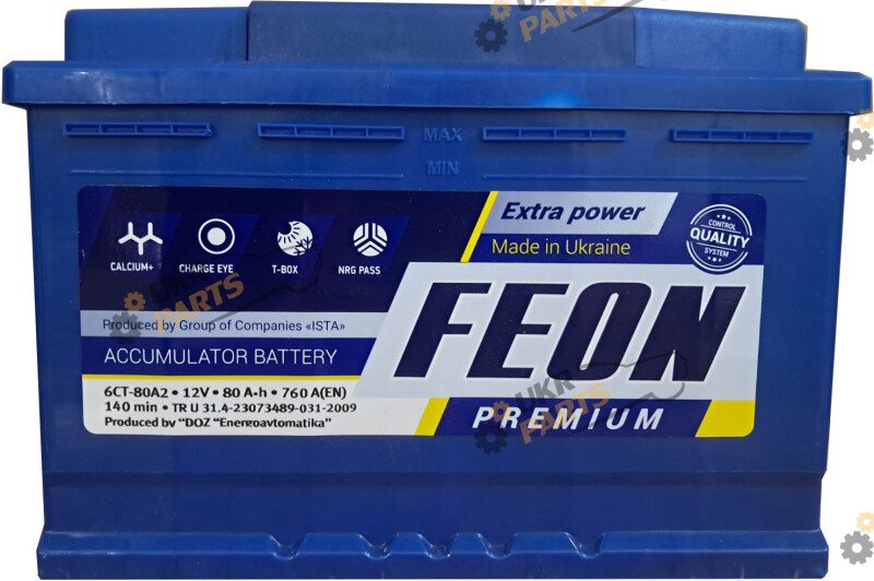 Автомобильный аккумулятор FEON 80 Ач (FP80L3R)