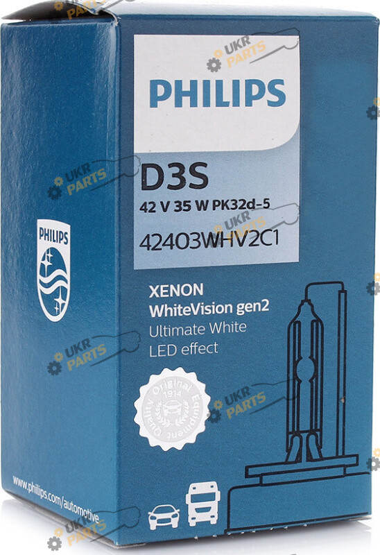 лампа Ксенон Philips WhiteVision gen2 D3S 5000 K (PS 42403 WHV2 C1)