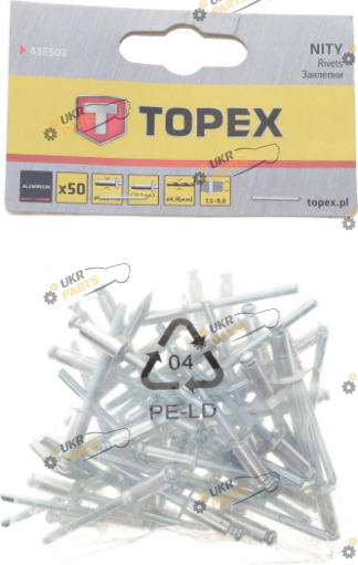 Заклепка Topex 4,8 мм алюминиевые 50 шт (43E503)