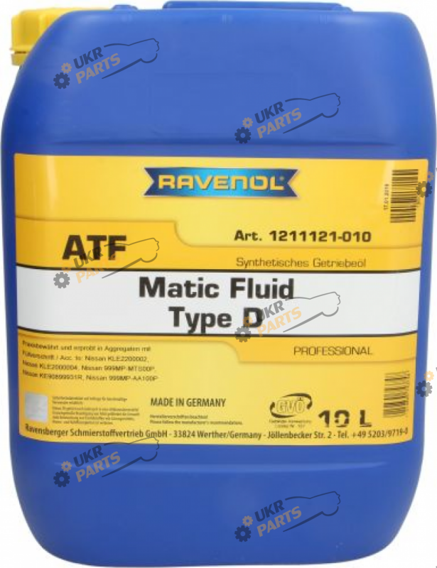 Масло трансмиссионное Ravenol ATF Matic Fluid D 10 л (RAVATFMATICTYPED10L)
