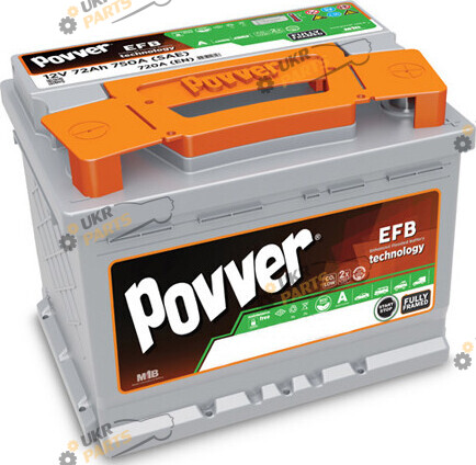 Автомобильный аккумулятор Povver EFB (R+) 760A 75 Ач (EFB.LB4.75.073.A)