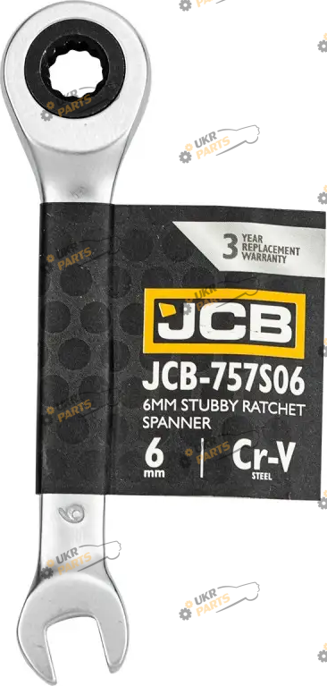 Ключ рожково-накидной JCB с трещеткой 6 мм укороченный (СТ-00163187)