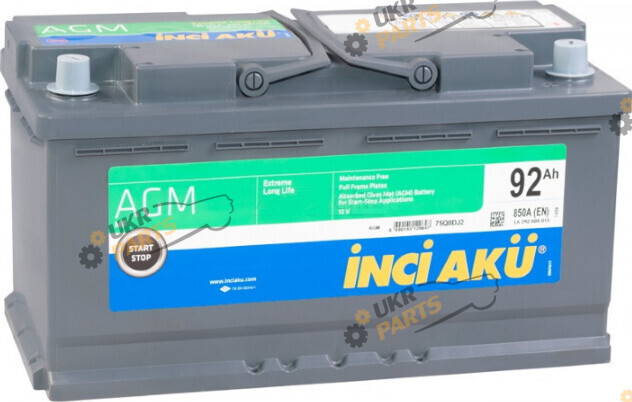 Автомобильный аккумулятор INCI AKU AGM 850 А 92 Ач (L5 092 085 013)