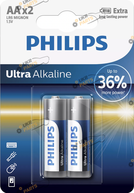 Батарейка Philips ULTRA ALKALINE AA 2 шт. (LR6E2B/10)