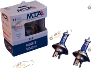 Галогеновая лампа MTA Night Vision +80% H4 2 шт (84163 NVB2)