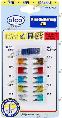 Набор предохранителей Alca ''mini'' 5-30А 10 шт (12149)