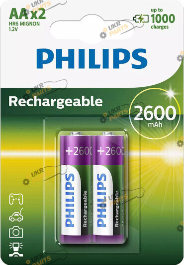 Аккумуляторная батарея Philips MULTILIFE 2600 mAh AA 2 шт. (PS R6B2A260/10)