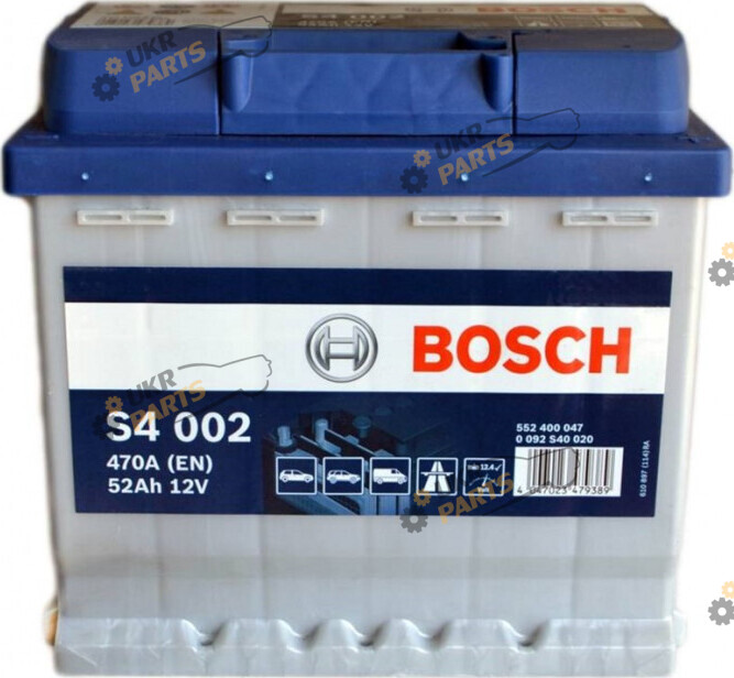 Автомобильный аккумулятор Bosch Ев (-/+) S4002 52 Ач (0092S40020)