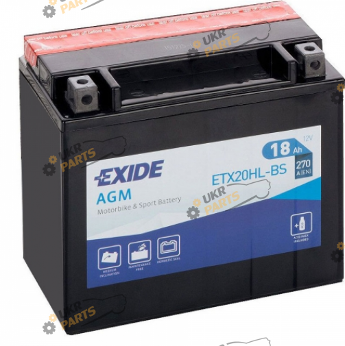 Мотоциклетный аккумулятор Exide 18 Ач (ETX20HL-BS)