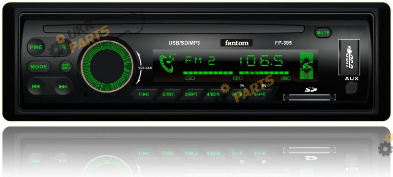 Бездисковая автомагнитола Fantom FP-395 Black/Multicolor (FP-395 Black/Multicolor)