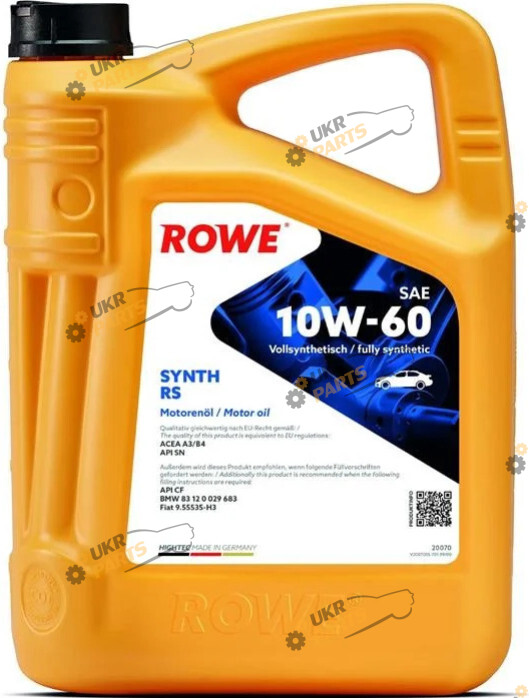 Моторное масло Rowe HIGHTEC SYNTH RS 10W-60 4 л (20070-0040-99)