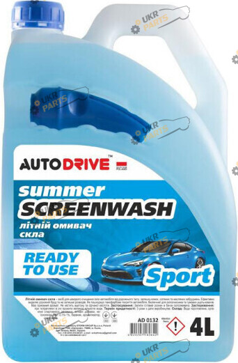 Жидкость омывателя готовая летняя Auto Drive Summer Screen Wash Sport 4 л (AD0132)